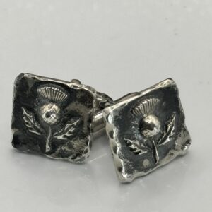 Scottish thistle silver cufflinks