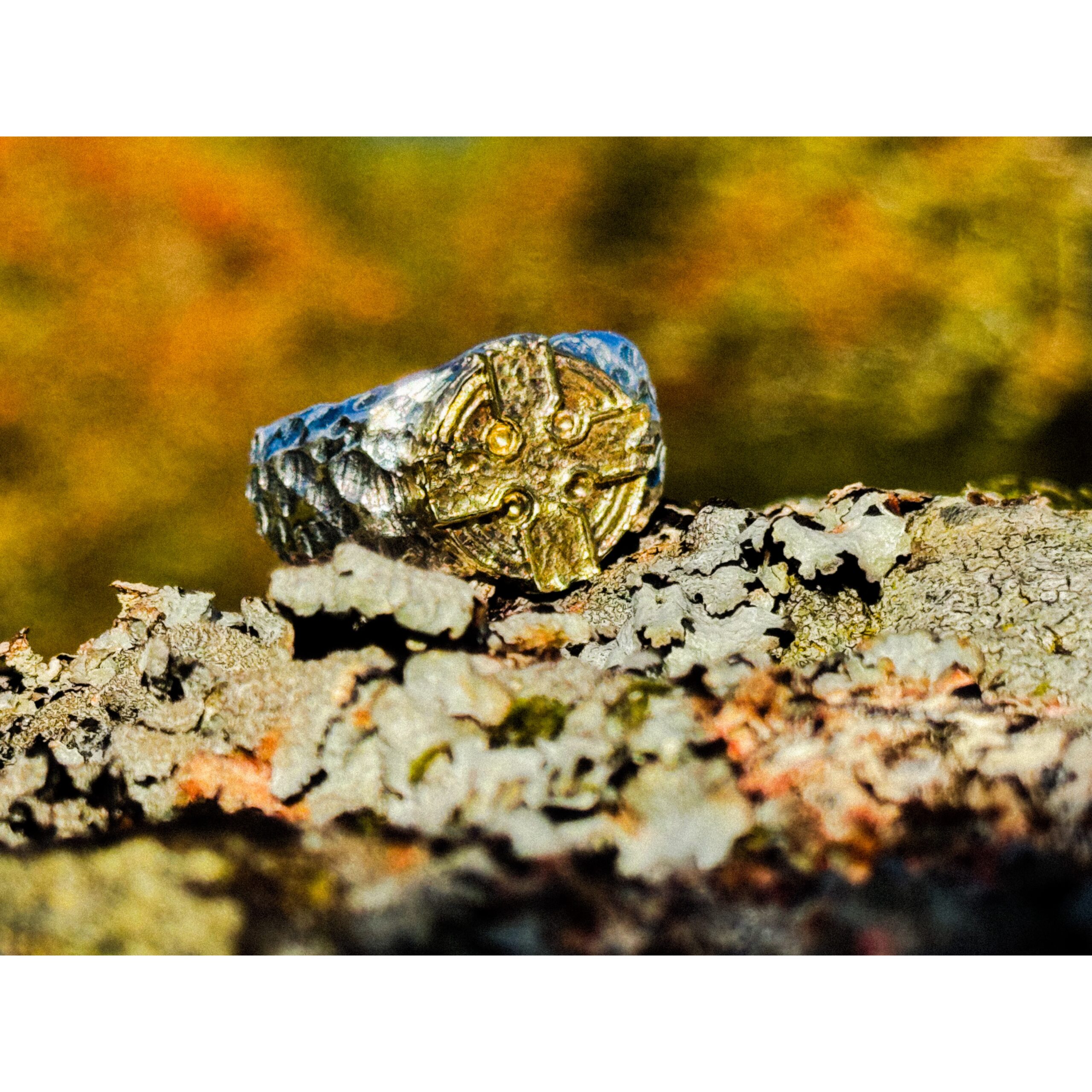 Sterling Silver & Brass Celtic Cross Ring - Image 4