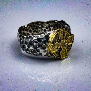 Sterling Silver & Brass Celtic Cross Ring