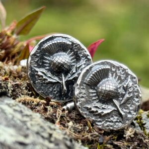 Scottish Thistle Sterling Silver Cufflinks