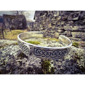Sterling Silver Celtic Cuff Bangle