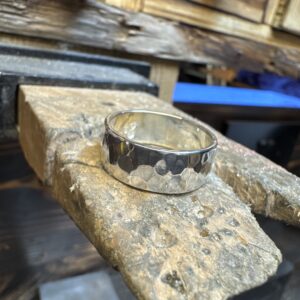 Textured 8mm Sterling Silver Ring