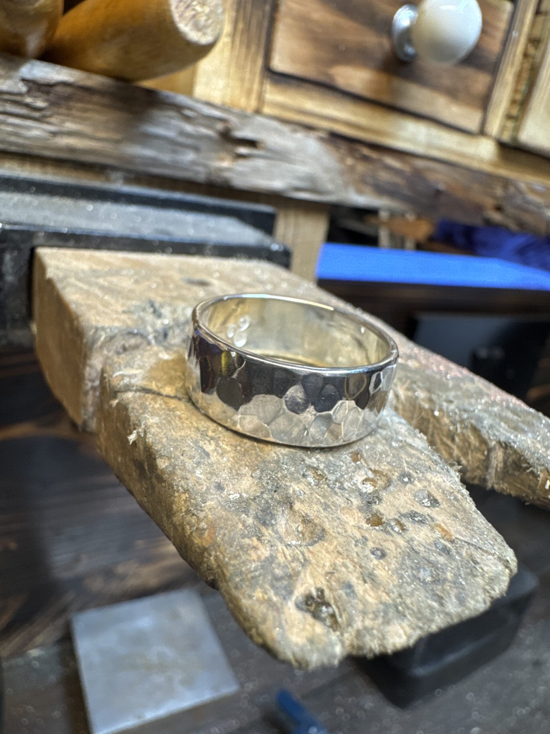 Textured 8mm Sterling Silver Ring