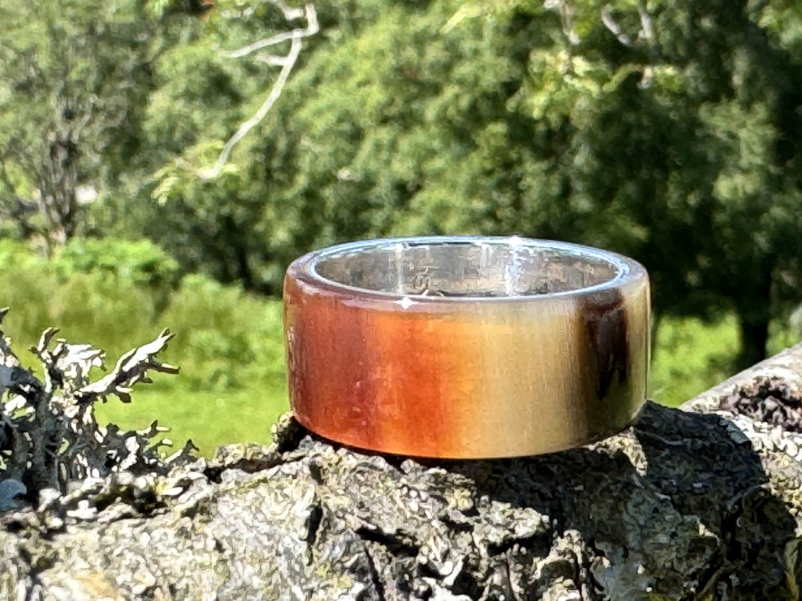 10mm wide Highland Cow Horn & Sterling Silver Ring - Image 2