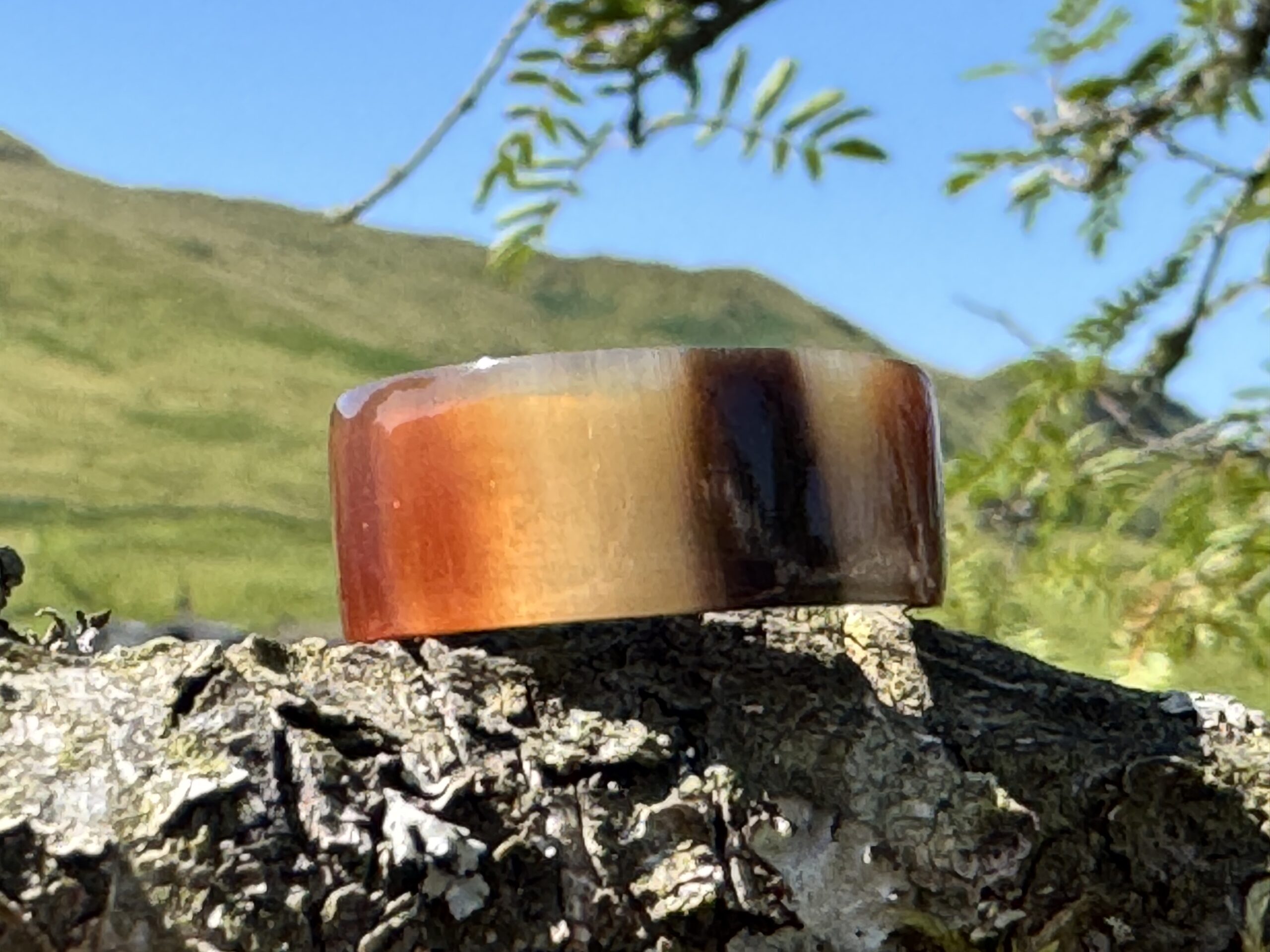 10mm wide Highland Cow Horn & Sterling Silver Ring - Image 3