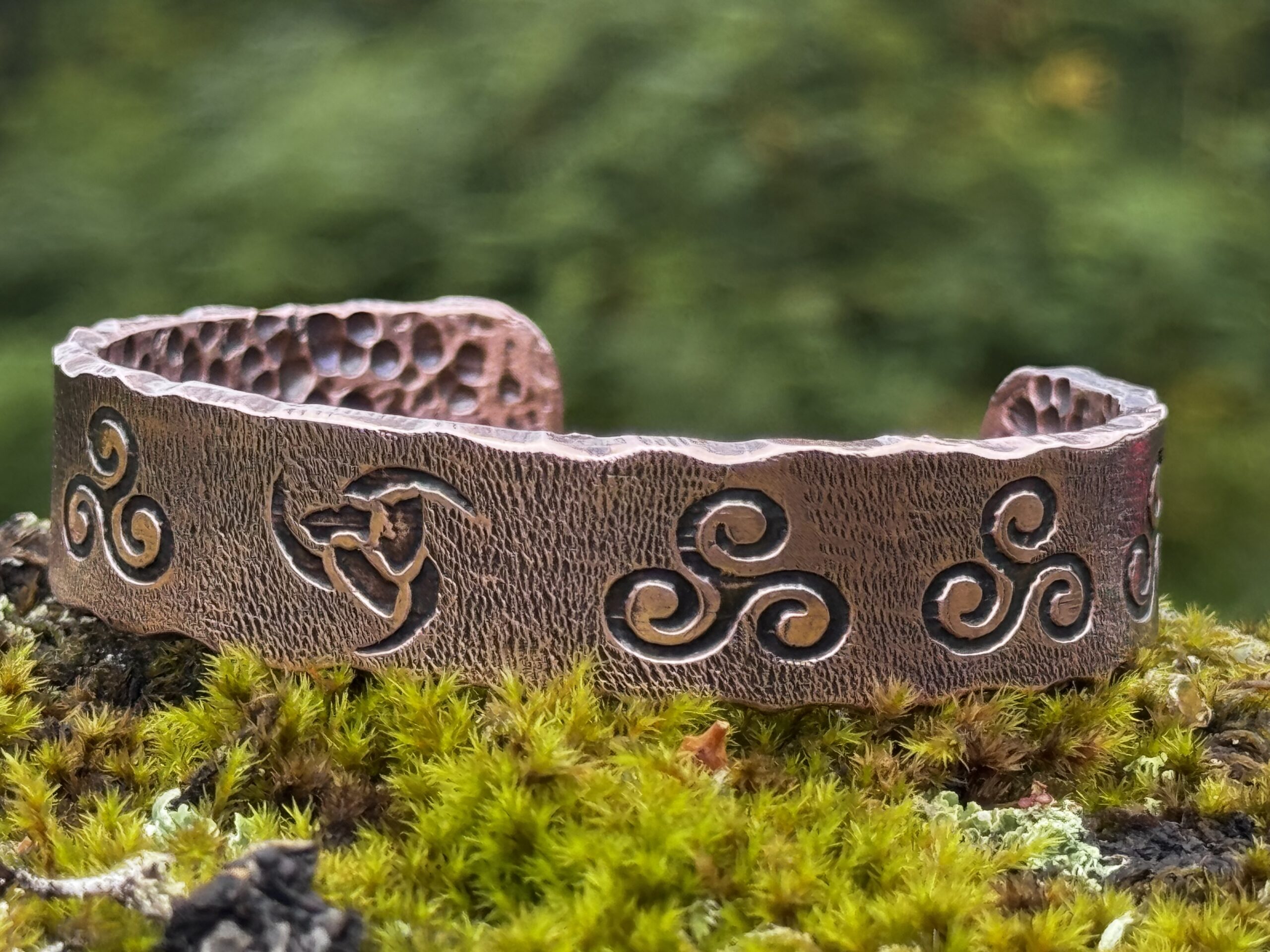 Heavy Celtic Copper Cuff Bangle - Image 6