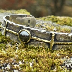 Silver Textured Cuff Bangle